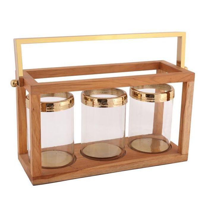 Portavela Moderno DKD Home Decor Marron 19 x 33 x 51 cm Portavela Moderno DKD Home Decor Marron 19 x 33 x 51 cm