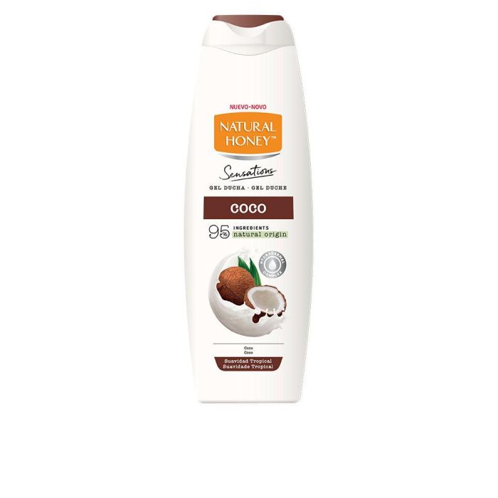 Natural Honey COCO ADDICTION Gel de Ducha Hidratante y Suavizante, Aroma Coco Tropical para Cuidado Corporal 600 ml