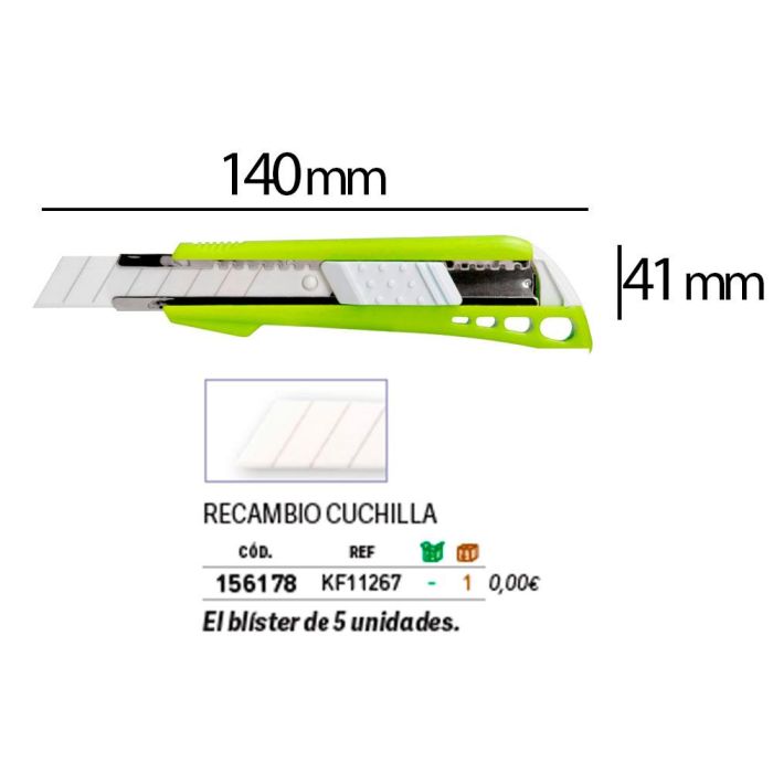 Cuter Q-Connect Plastico Ancho Con Guia Metalica Cuchilla Ceramica 18 mm Xd-43 Blister 1 Unidad 1