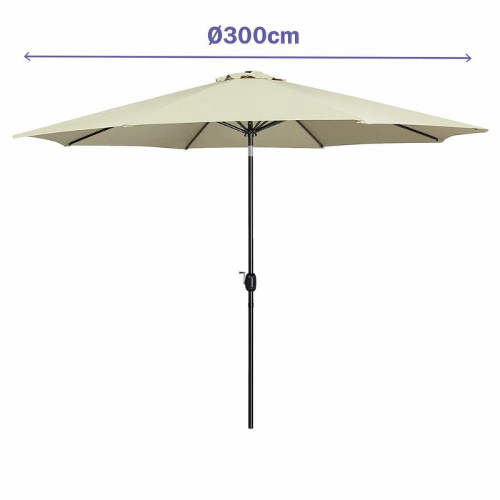 Marbueno Sombrilla Acero 8 Varillas D300 cm Polyester Beige Jardin, Piscina y Terraza 10486 1 Marbueno Sombrilla Acero 8 Varillas D300 cm Polyester Beige Jardin, Piscina y Terraza 10486 1