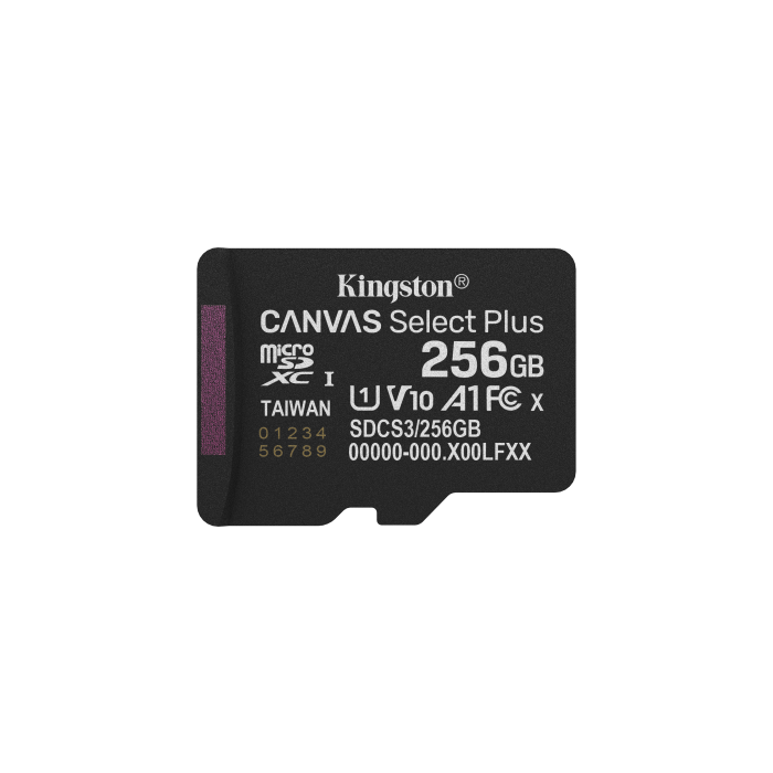 MICROSD KINGSTON 256GB CL10 CANVAS SELECT PLUS + ADAPTADOR 2