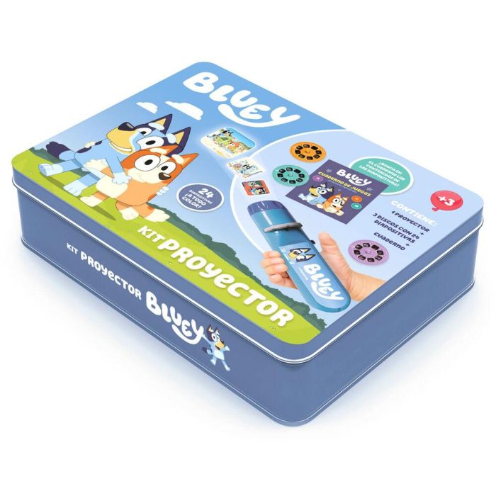 MOOSE Kit Proyector y Linterna Bluey español con 3 discos y libro de 48 páginas