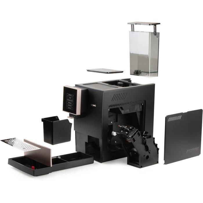 Cafetera espresso automática con molinillo - DOMO - DO743K - 1350 W - 19 bar - 125 g de café - Negra 1 Cafetera espresso automática con molinillo - DOMO - DO743K - 1350 W - 19 bar - 125 g de café - Negra 1