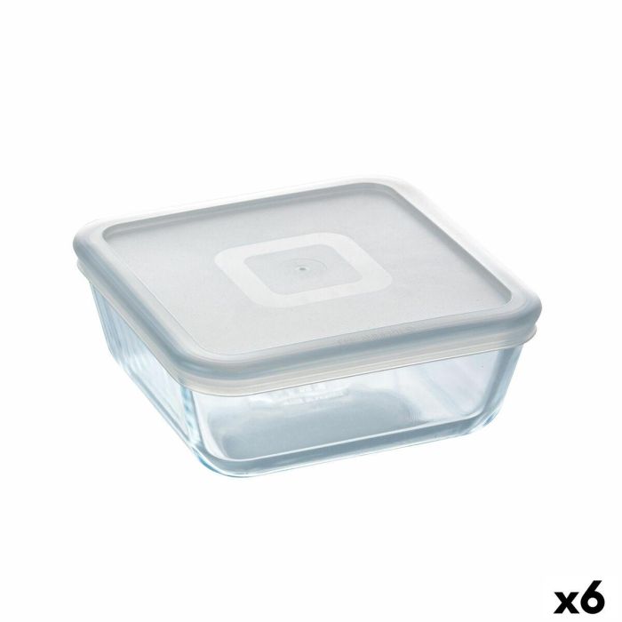 Fiambrera Cuadrada con Tapa Pyrex Cook&freeze 850 ml 14 x 14 cm Transparente Vidrio Silicona (6 Unidades)