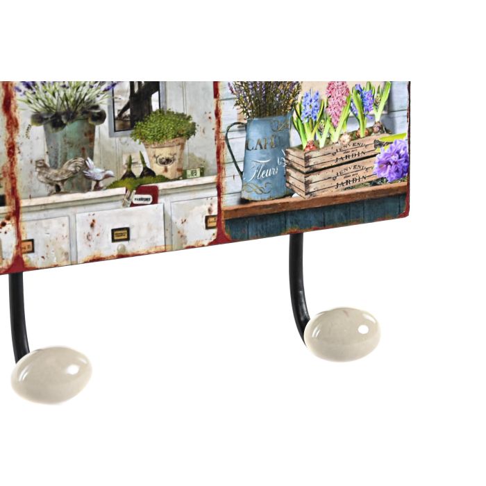 DKD Home Decor Perchero de Pared Estilo Shabby, Metal Blanco Multicolor con 3 Colgadores, 37x6x14.5 cm (Pack de 4 Unidades) 2 DKD Home Decor Perchero de Pared Estilo Shabby, Metal Blanco Multicolor con 3 Colgadores, 37x6x14.5 cm (Pack de 4 Unidades) 2
