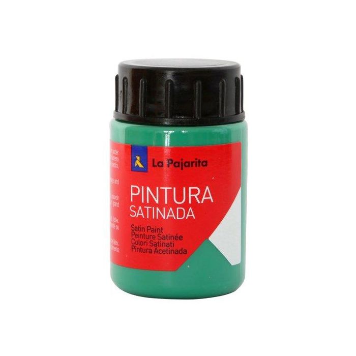 La Pajarita Témpera Escolar Satinada, Bote 35 mL, Verde Vivo L-17 - Pintura para Manualidades