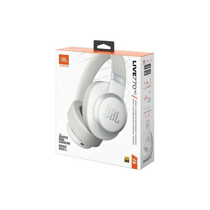 JBL LIVE 770 NC Auriculares Diadema Inalámbricos con Cancelación Activa de Ruido (ANC), Bluetooth 5.3, Autonomía 50h, Blanco
