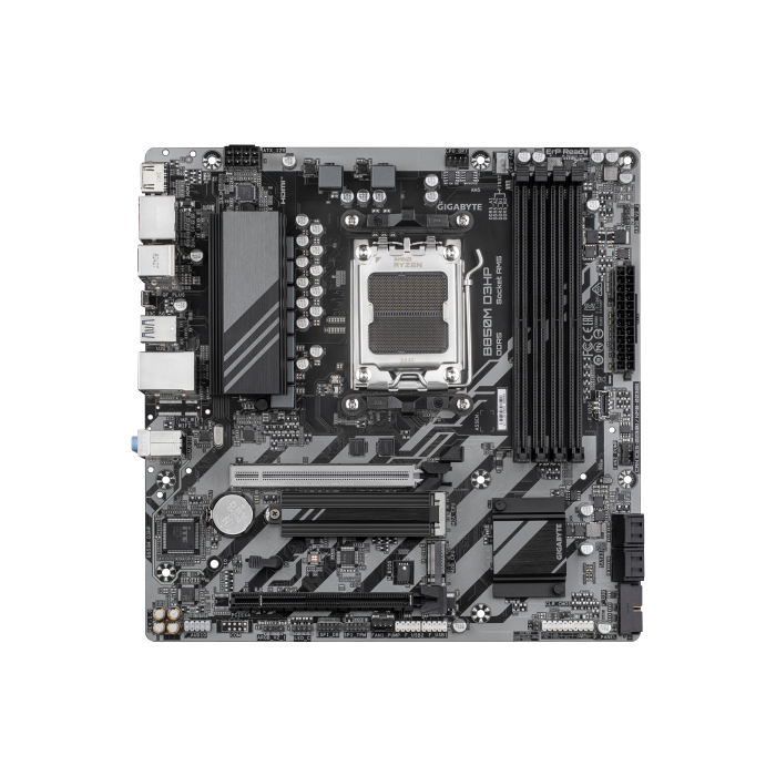 Gigabyte 9MB85MHP-00-G10 Placa Base AMD AM5, compatible con Ryzen 7000/8000/9000 Series, DDR5 hasta 8200MHz OC, PCIe 5.0 M.2, GbE LAN, USB 3.2 Gen 2 1