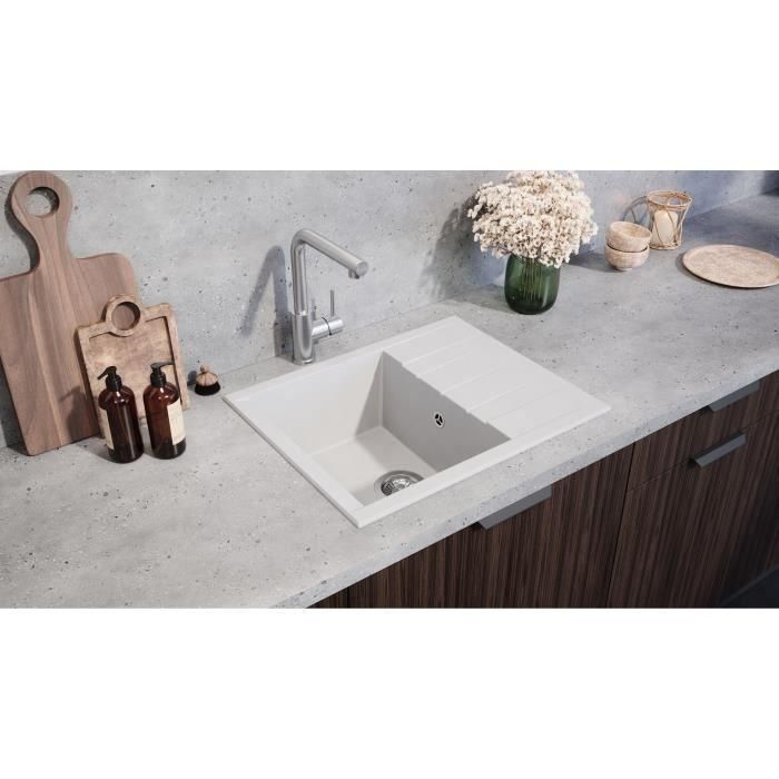 Stradour STR3660428009169 Fregadero Encastrable de Resina SMC Blanco Liso Modelo Cubo 1C XS 62x50cm 1 Stradour STR3660428009169 Fregadero Encastrable de Resina SMC Blanco Liso Modelo Cubo 1C XS 62x50cm 1