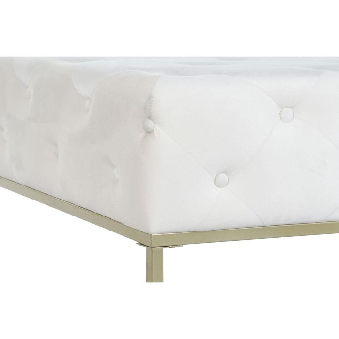 Banqueta DKD Home Decor Blanco Dorado Metal 100 x 100 x 45 cm 2
