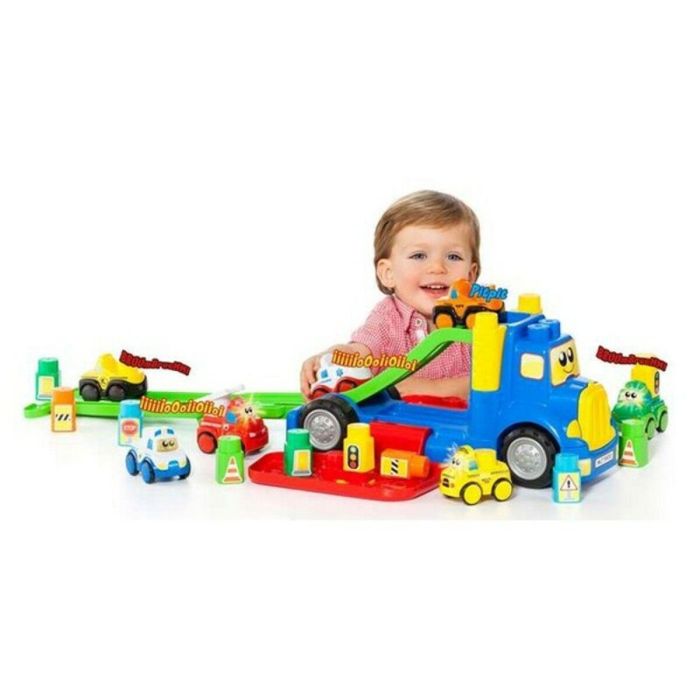 Camion portacoches 82 cm incluye 1 coche mas 10 blocks 2