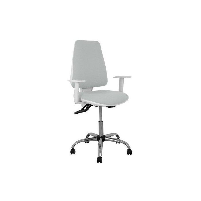 Silla Piqueras Y Crespo Elche Blanca Brazos Regulables Mecanismo Asincro Regulable En Altura Base Metalica Ruedas Parquet Asiento Y Respaldo Tapizado Bali Gris Claro