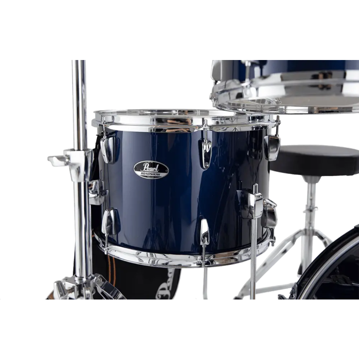 Pearl Kit Batería Roadshow 1812B/1007T/1208T/1410F + 1305Sherrajes, Sillín & 2 Platos Solar - Royal Blue Metallic Pearl