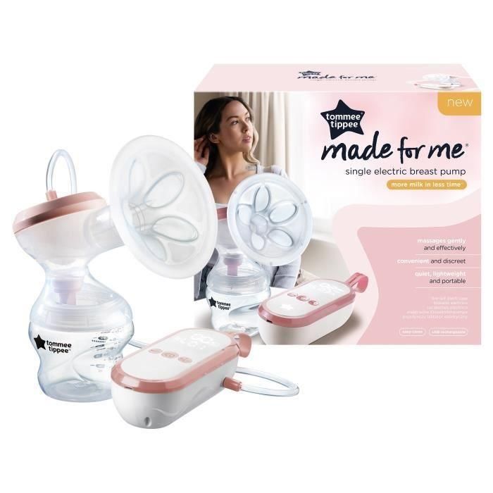 Tommee Tippee, Bombado de leche eléctrico hecho para mí, recargable por USB, silencioso y transportable, incluida la botella incluida 1 Tommee Tippee, Bombado de leche eléctrico hecho para mí, recargable por USB, silencioso y transportable, incluida la botella incluida 1