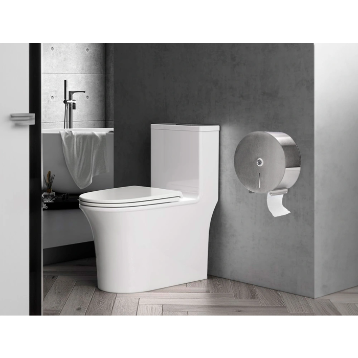 Q-connect Dispensador de Papel Higiénico Jumbo Acero Inoxidable 115x254x265 mm 10