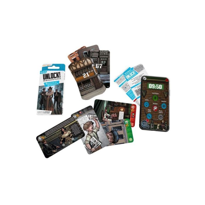 Space Cowboys SCUNLSH09ES Unlock! Miniaventuras Asesinato en Birmingham Juego de Cartas Cooperativo 1