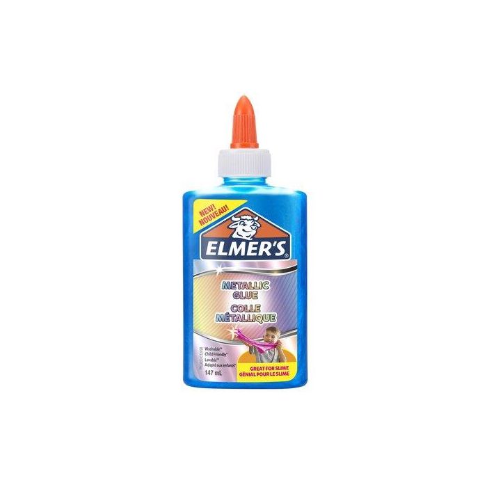 Cola Elmer´S Slime Metalico Lavable 147 Ml Azul (Set de 3)
