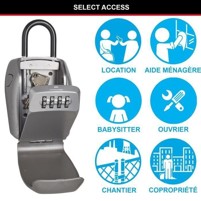 Master Lock Caja de Llave Segura Talla L con Combinación 4 Dígitos, Seguridad Reforzada, Asa, Resistente a la Intemperie, Gris - Ideal para Airbnb 2
