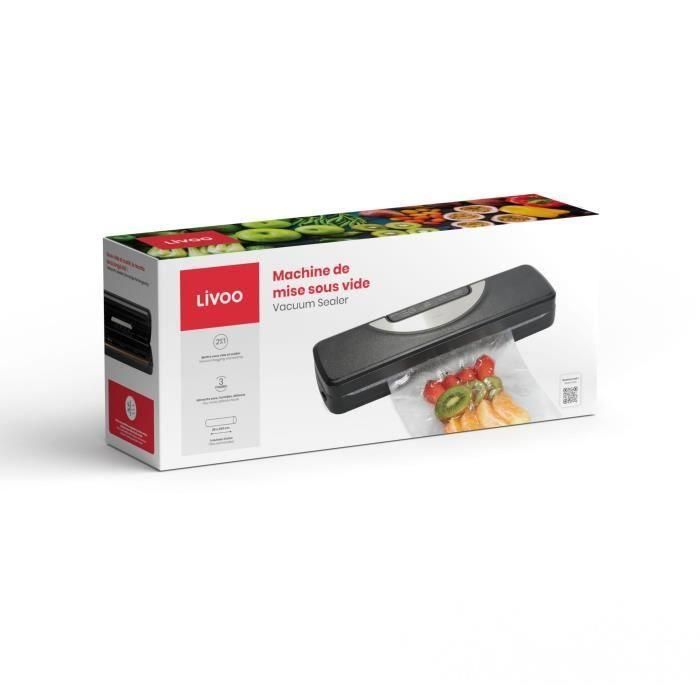 Livoo DOM504 Envasadora al Vacío 110W con 2 Funciones, 3 Modos Alimento, Rollo Film Incluido y Cortador Integrado 4 Livoo DOM504 Envasadora al Vacío 110W con 2 Funciones, 3 Modos Alimento, Rollo Film Incluido y Cortador Integrado 4