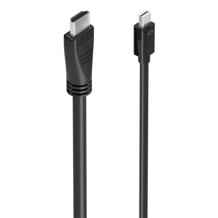 AISENS - CABLE CONVERSOR MINI DP A HDMI 4K@60HZ, MINI DP/M-HDMI/M, NEGRO, 5.0M