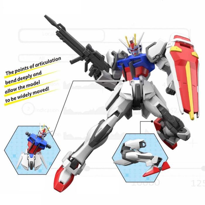 BANDAI HOBBY Figura Strike Gundam Mobile Suit Gundam SEED Entry Grade 1/144 Compatible con Action Base 3