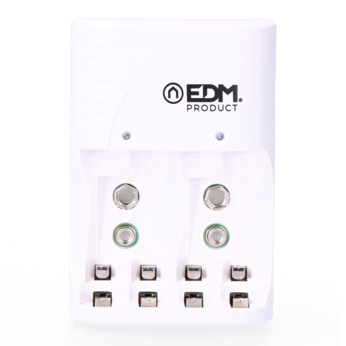 Edm Cargador de pilas para 4 pilas AA AAA 9V 220-240V 50Hz sin pilas 0 Edm Cargador de pilas para 4 pilas AA AAA 9V 220-240V 50Hz sin pilas 0