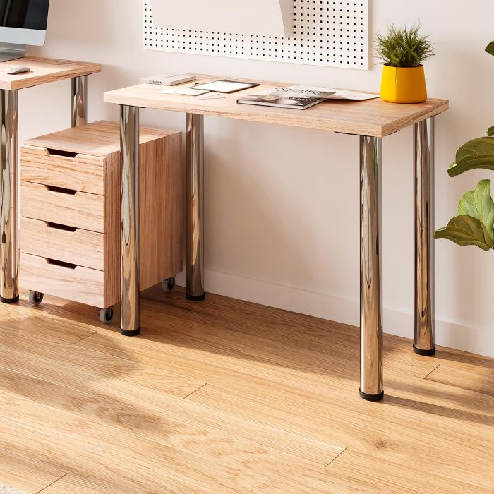 Emuca Lote de 4 patas para mesa, diámetro 60mm, H 710mm, Acero, Cromado 4 Emuca Lote de 4 patas para mesa, diámetro 60mm, H 710mm, Acero, Cromado 4