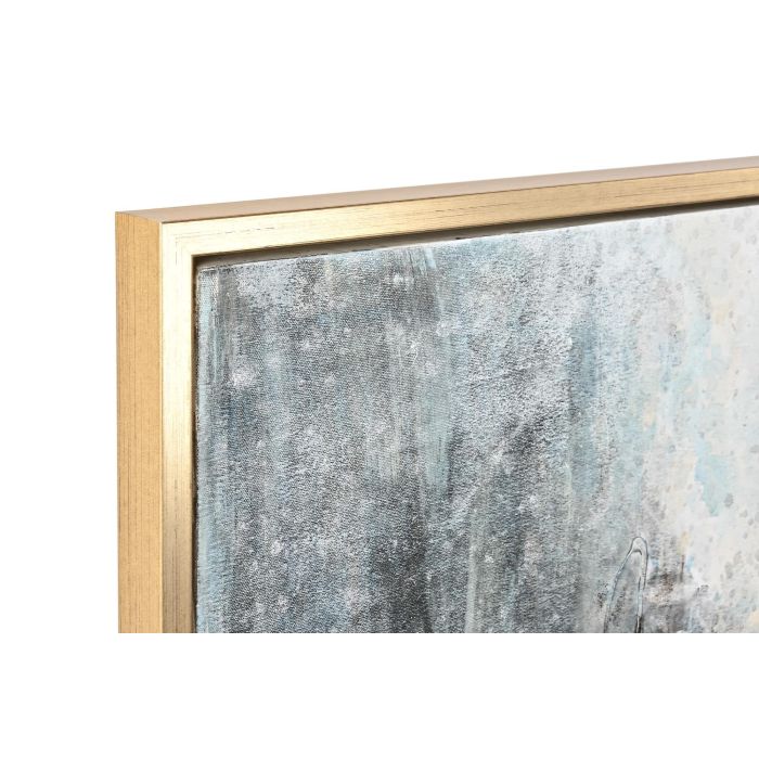 DKD Home Decor Cuadro Abstracto Lienzo y Ps Azul Blanco 131 x 4 x 131 cm 1