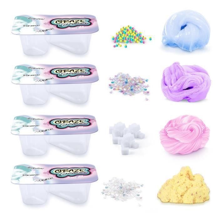 CRAZE Sensations ASMR Kit con 4 Texturas Satisfactorias para Mezclar: Arena, Espuma, Limo Mantequilla y Bomba de Limo 4 CRAZE Sensations ASMR Kit con 4 Texturas Satisfactorias para Mezclar: Arena, Espuma, Limo Mantequilla y Bomba de Limo 4