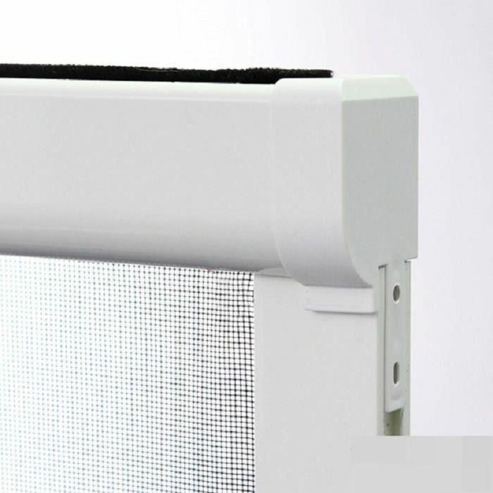 Stor Insect Mosquitera Enrollable Vertical para Ventana de Fibra de Vidrio PVC Gris y Marco PVC con Caja Discreta 145 x 100 cm 3