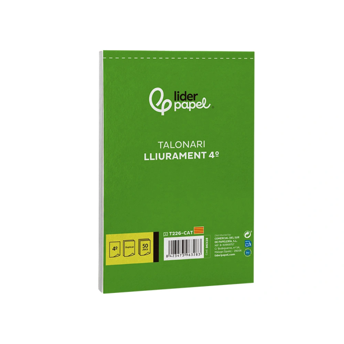 Liderpapel T226 Talonario Entregas Original y Copia, Tamaño Cuarto (144 x 210 mm), Texto en Catalán 4