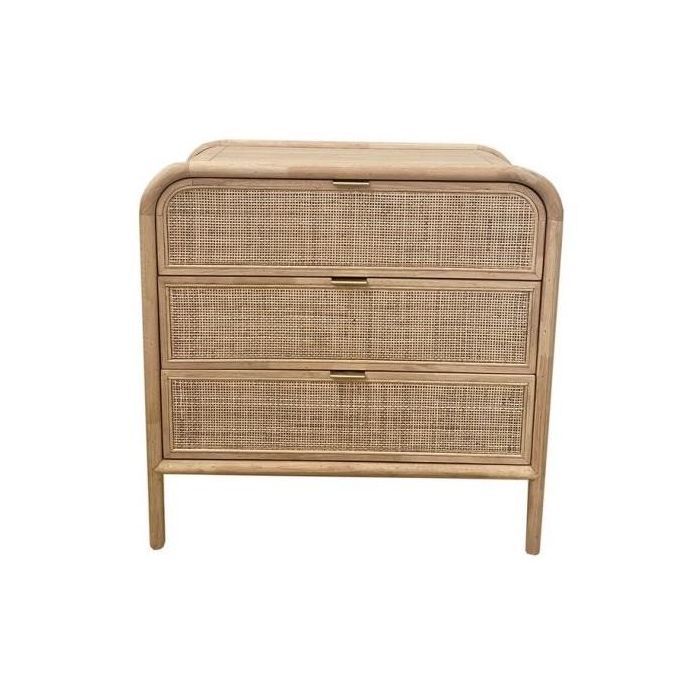 DKD Home Decor Cómoda Tropical de Abeto y Ratán 39 x 80 x 79 cm de la Colección Ceiba Tropical