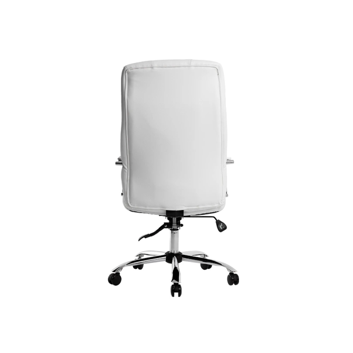 Q-connect Silla de Dirección Piav Simil Piel Base Metálica Ruedas Premium Color Blanco Altura Máxima 1250 mm, Anchura 610 mm, Profundidad 700 mm 6