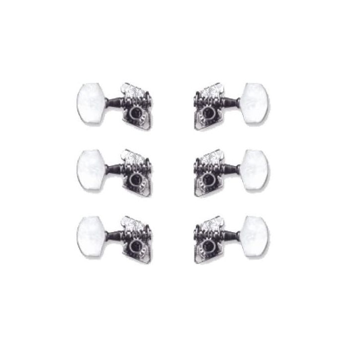 YELLOWPTS Clavijas para Guitarra Acústica con Botones de Plástico y Partes Metálicas de Níquel