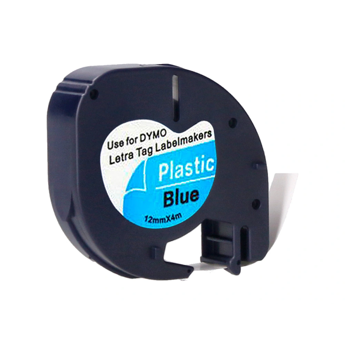 Q-connect Cinta Letratag 12mm x 4m Negro-Ultra Azul Compatible con Rotuladora Dymo para Oficina, Hogar y Escuela 3