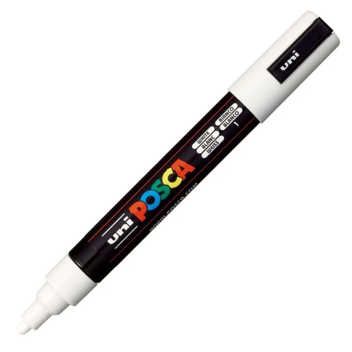 Posca PC5M Rotulador Marcador de Pintura Blanco Punta Redonda 1,8-2,5 mm 1