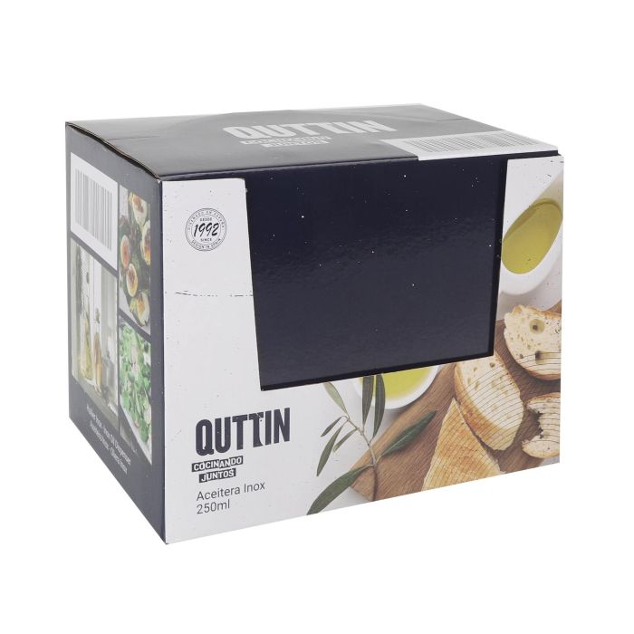 Aceitera de acero inoxidable 250 ml con tapón Quttin (12 Unidades) 1 Aceitera de acero inoxidable 250 ml con tapón Quttin (12 Unidades) 1