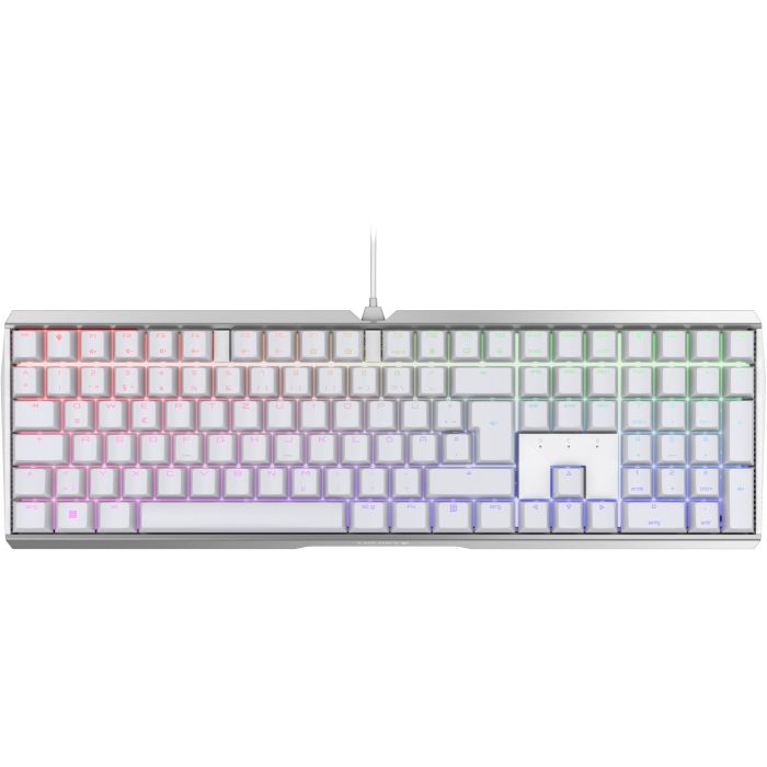 Cherry Teclado MX 3.0S RGB con Cable, Layout DE, Switches MX RED, Color Blanco