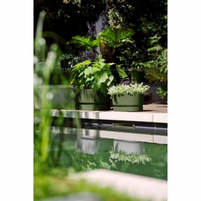 Greenville Oval Planter - Plastic - con ruedas - Ø60 - Green de hoja 1