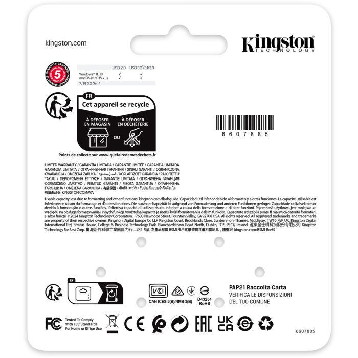 Kingston KE-U2X64-1AC Pendrive 64GB DataTraveler SE9 G3 USB 3.2 Gen 1 - 220 MB/s Lectura, 100 MB/s Escritura, Carcasa Metal 4