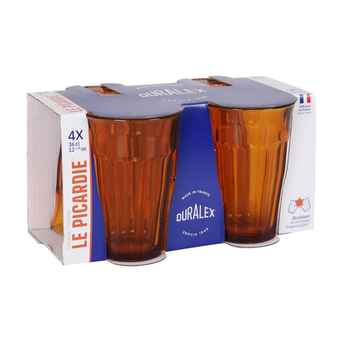 Duralex Set de 4 Vasos Picardie 36 cl Ambar (8 Cajas) 5
