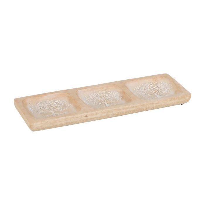 S/2 Bandejas Blanco-Natural 30 X 10 X 2,50 cm