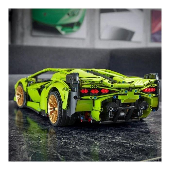 LEGO 42115 Technic Lamborghini Sián FKP 37 Kit de Construcción, Modelo Deportivo Verde Lima con Llantas Doradas 3