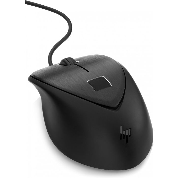 HP Ratón USB con Lector de Huella Digital Láser, 3 Botones, Cableado, Ambidextro, Color Negro 2