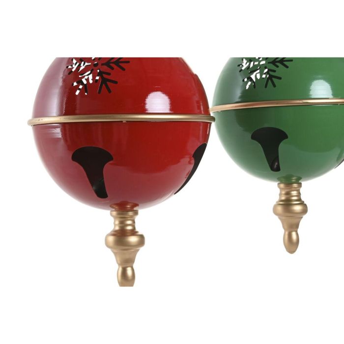 DKD Home Decor Decoración Colgante Navidad Tradicional de Metal, 24.5 x 50 x 24.5 cm, Colores Rojo, Verde y Dorado (2 Unidades) 3 DKD Home Decor Decoración Colgante Navidad Tradicional de Metal, 24.5 x 50 x 24.5 cm, Colores Rojo, Verde y Dorado (2 Unidades) 3