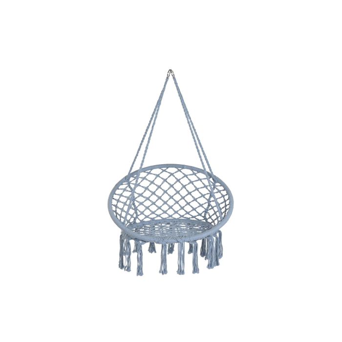 DKD Home Decor Silla Colgante Azul Celeste para Terraza y Jardín, Algodón y Acero, 100kg, 80x63x128 cm 4 DKD Home Decor Silla Colgante Azul Celeste para Terraza y Jardín, Algodón y Acero, 100kg, 80x63x128 cm 4