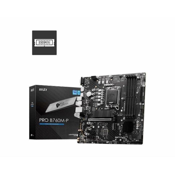 MSI Placa Base PRO B760M-B DDR4, Micro ATX, Socket LGA 1700, Intel B760, Compatible con Intel Core 12ª-14ª Gen 1