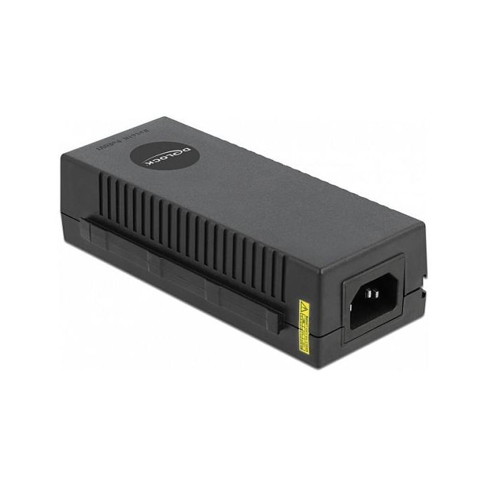 Delock Inyector PoE+ 802.3at 30W para 10 Gigabit Ethernet, Fuente de Alimentación Interior para Cámaras de Seguridad, 100-240V AC, Negro 1