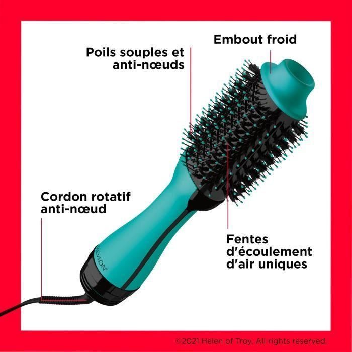 REVLON Cepillo de peinado y secado Teal Blue - Tecnología iónica - 2 velocidades - Azul 2 REVLON Cepillo de peinado y secado Teal Blue - Tecnología iónica - 2 velocidades - Azul 2