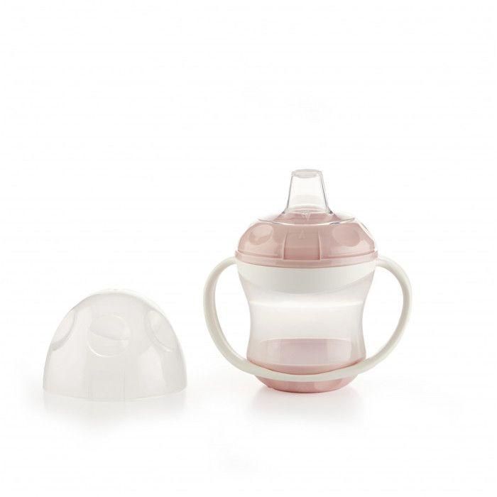 Vaso + tapa antigoteo THERMOBABY - Rosa empolvado 1